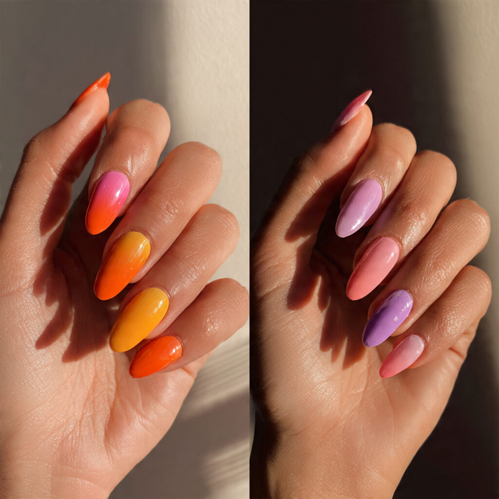 28 Sunset Ombre Nail Ideas That Blend Colors Beautifully Try This Look Today 29 Choosing Your Sunset Ombre Based on Your Mood