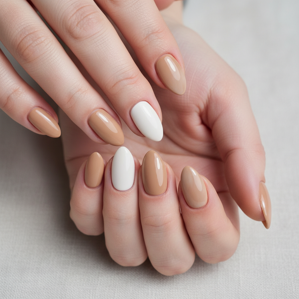 27 Short Nail Trends 2026 That Are Clean, Modern, and Stylish 4 Firefly Gemini Flash Close up photo of short nails painted in latte colors like warm beige cream or ligh 323177