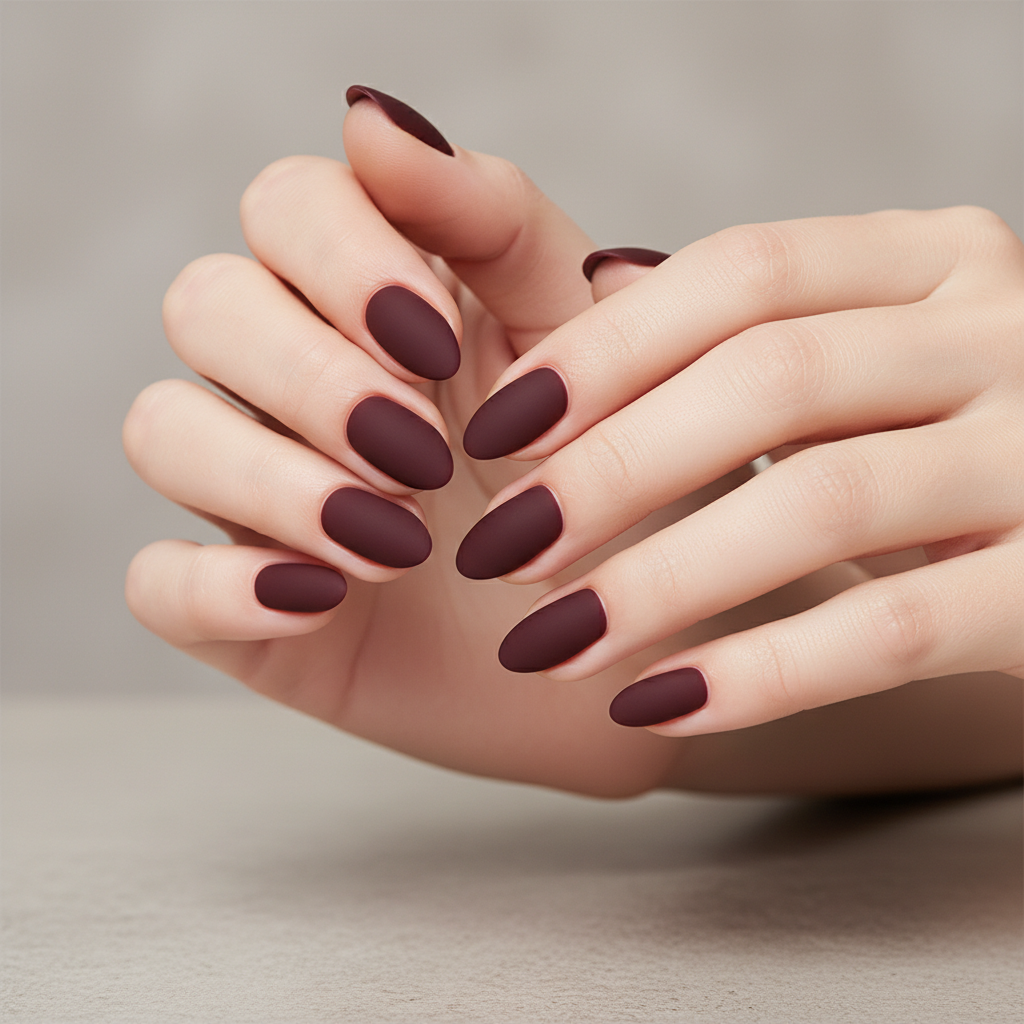 27 Short Nail Trends 2026 That Are Clean, Modern, and Stylish 6 Firefly Gemini Flash Close up photo of short nails painted in one solid matte color. The finish is smooth 323177