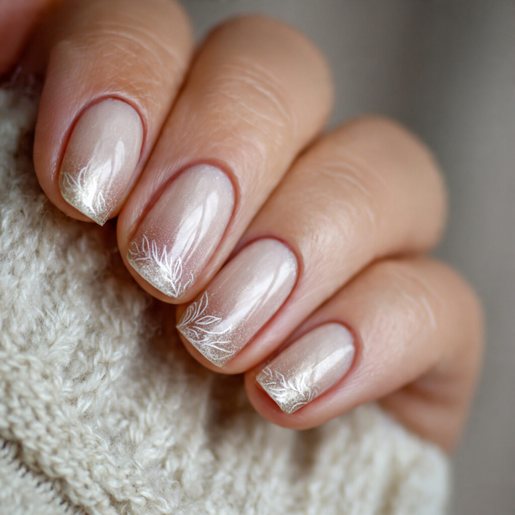a sheer champagne nail look for teachers