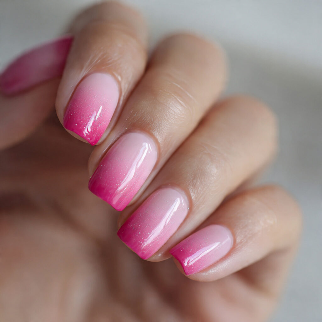 a soft gradient ombr manicure using a