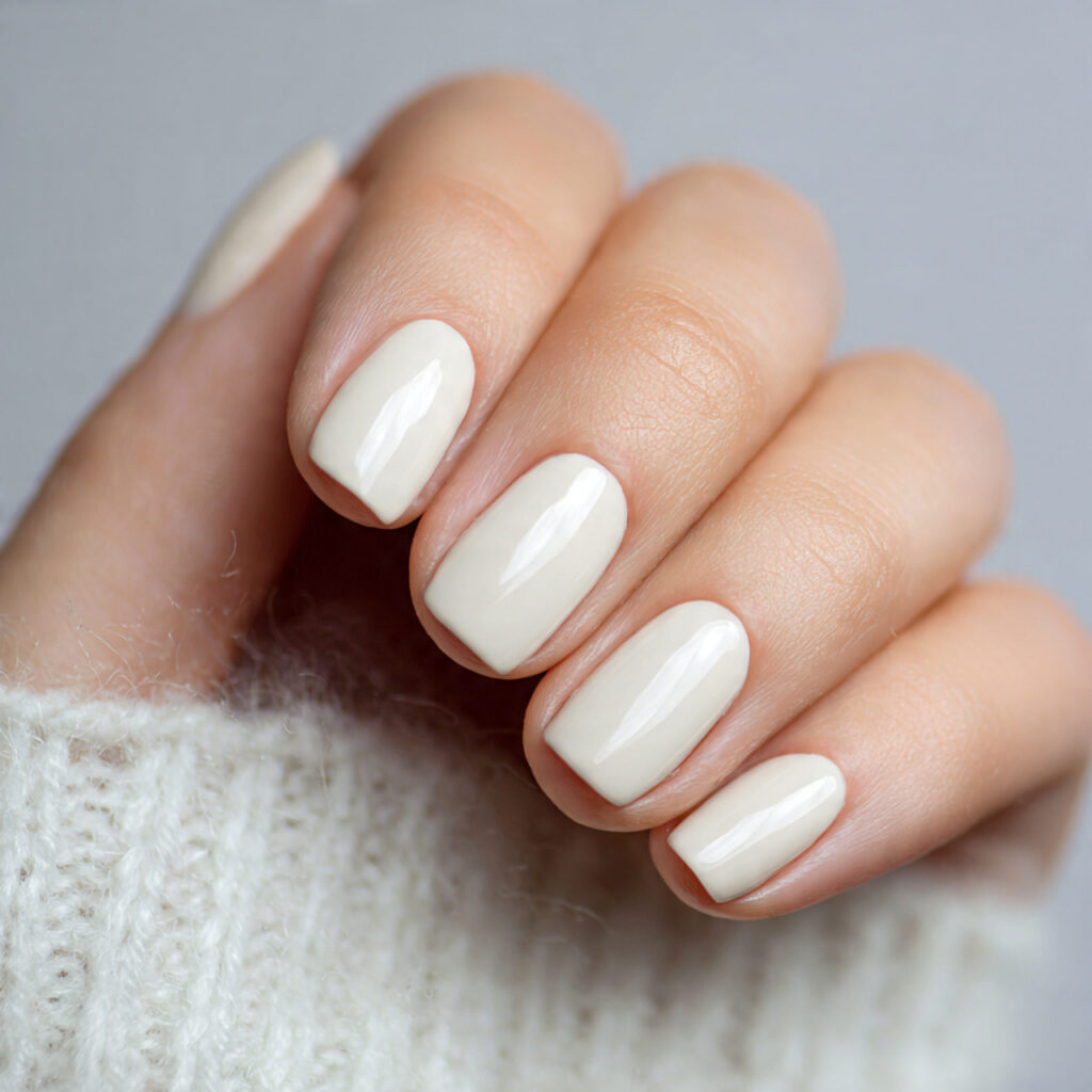 a timeless ivory nail style for teachers