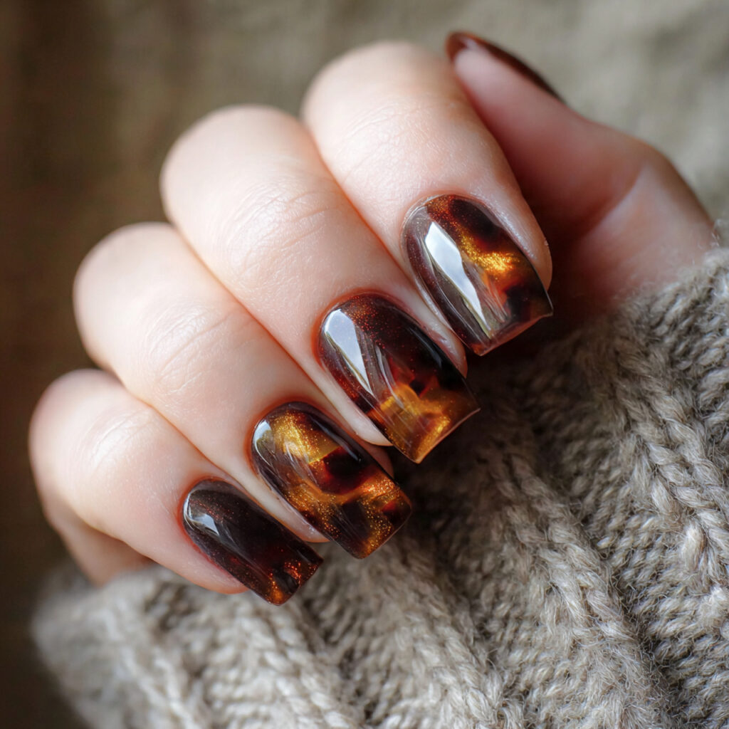 a yet achievable nail image for tortoiseshell