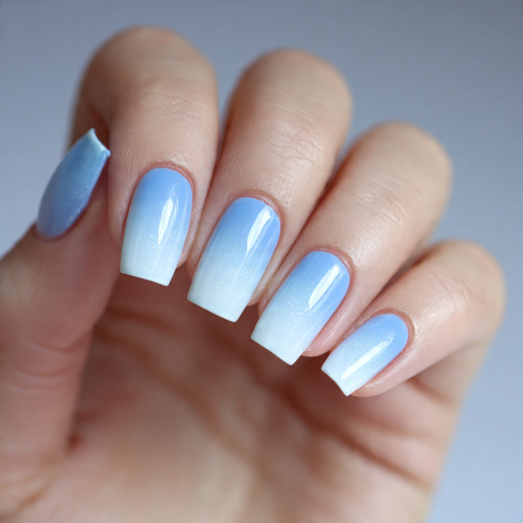 Baby Blue to White