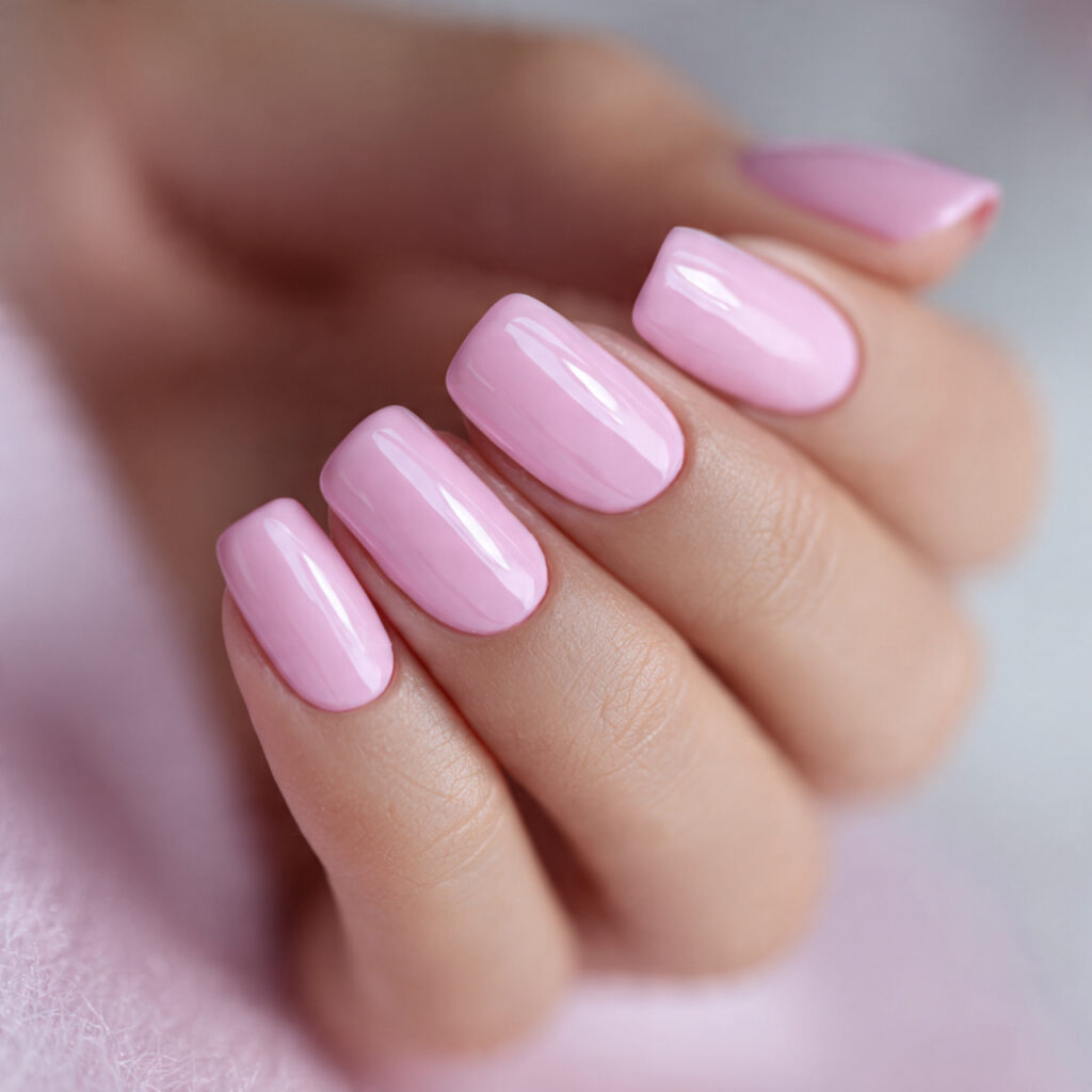 23 Soft Girl Nails That Feel Feminine, Aesthetic, and Trendy 23 baby pink short nails with high gloss glazed