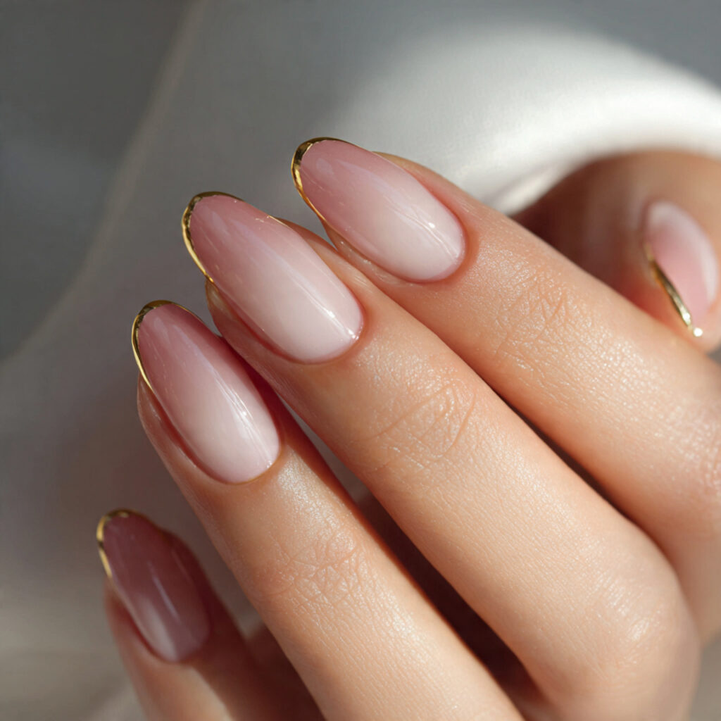 The Blush Ombré Set With Gold Tips