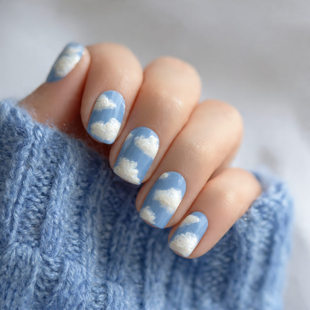 Cartoon Cloud Nails