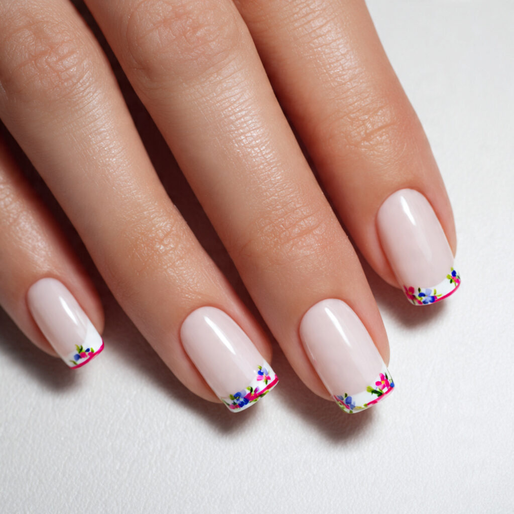 Floral French Tips