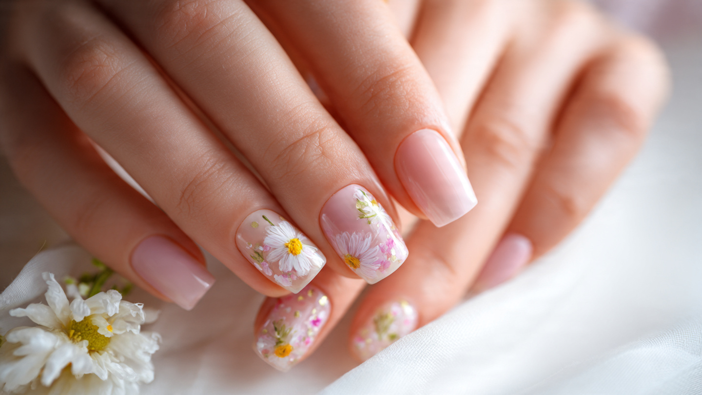 spring flower nails