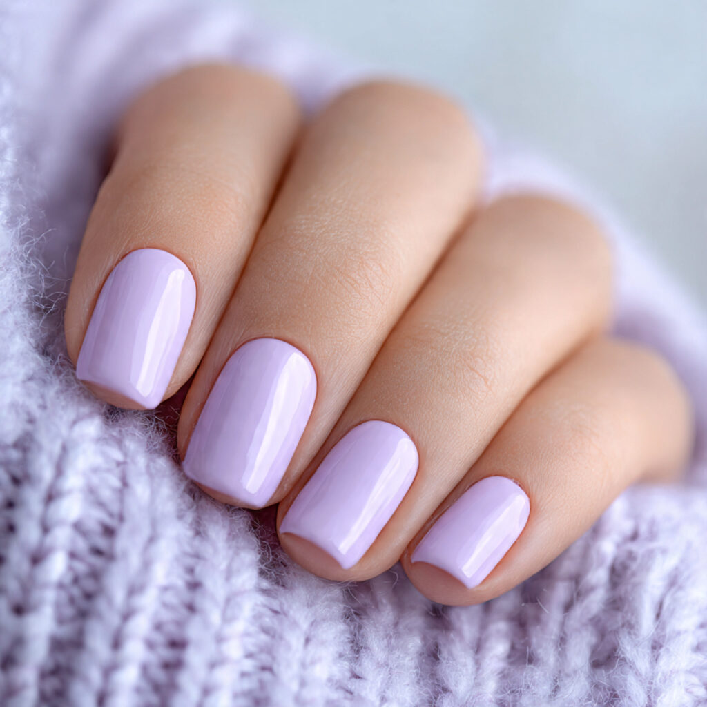 Soft Lilac Square Nails