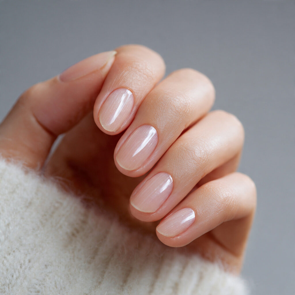 23 Natural Nail Trends 2026 That Feel Soft, Minimal, and Timeless 18 close up of natural nails with invisible silk