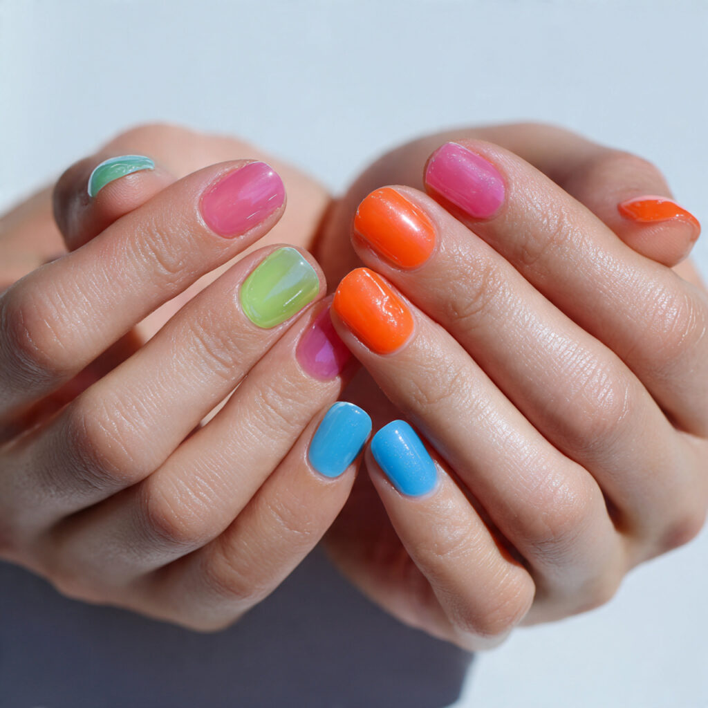 27 Short Nail Trends 2026 That Are Clean, Modern, and Stylish 18 close up photo of short nails painted in 9