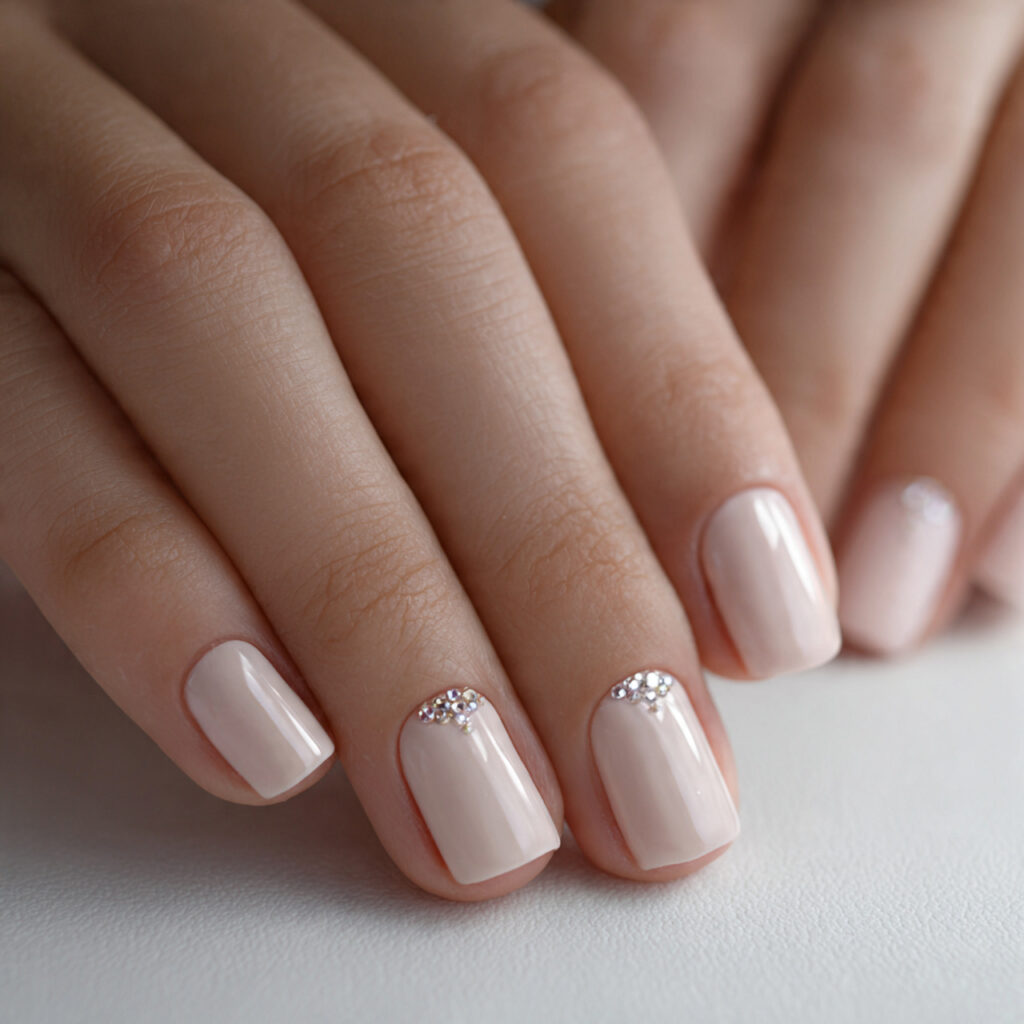 27 Short Nail Trends 2026 That Are Clean, Modern, and Stylish 23 close up photo of short nails with one