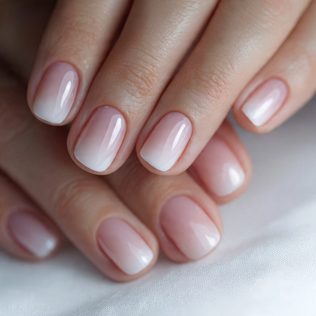 27 Short Nail Trends 2026 That Are Clean, Modern, and Stylish 20 close up photo of short nails with soft 1