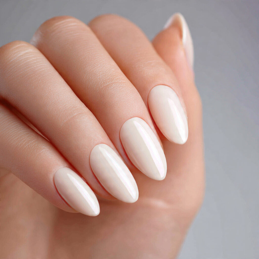 creamy ivory nails with perfect coverage and high