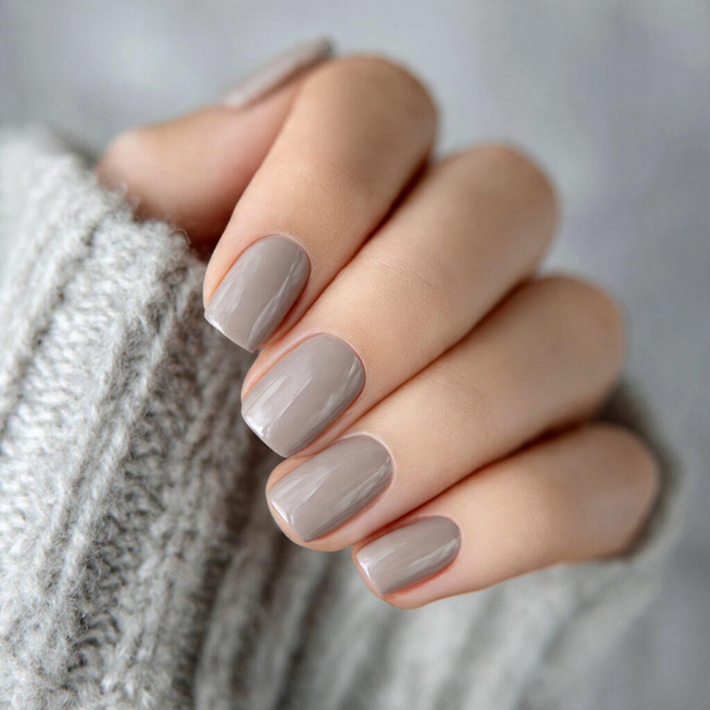 greige nail color balanced between gray and beige