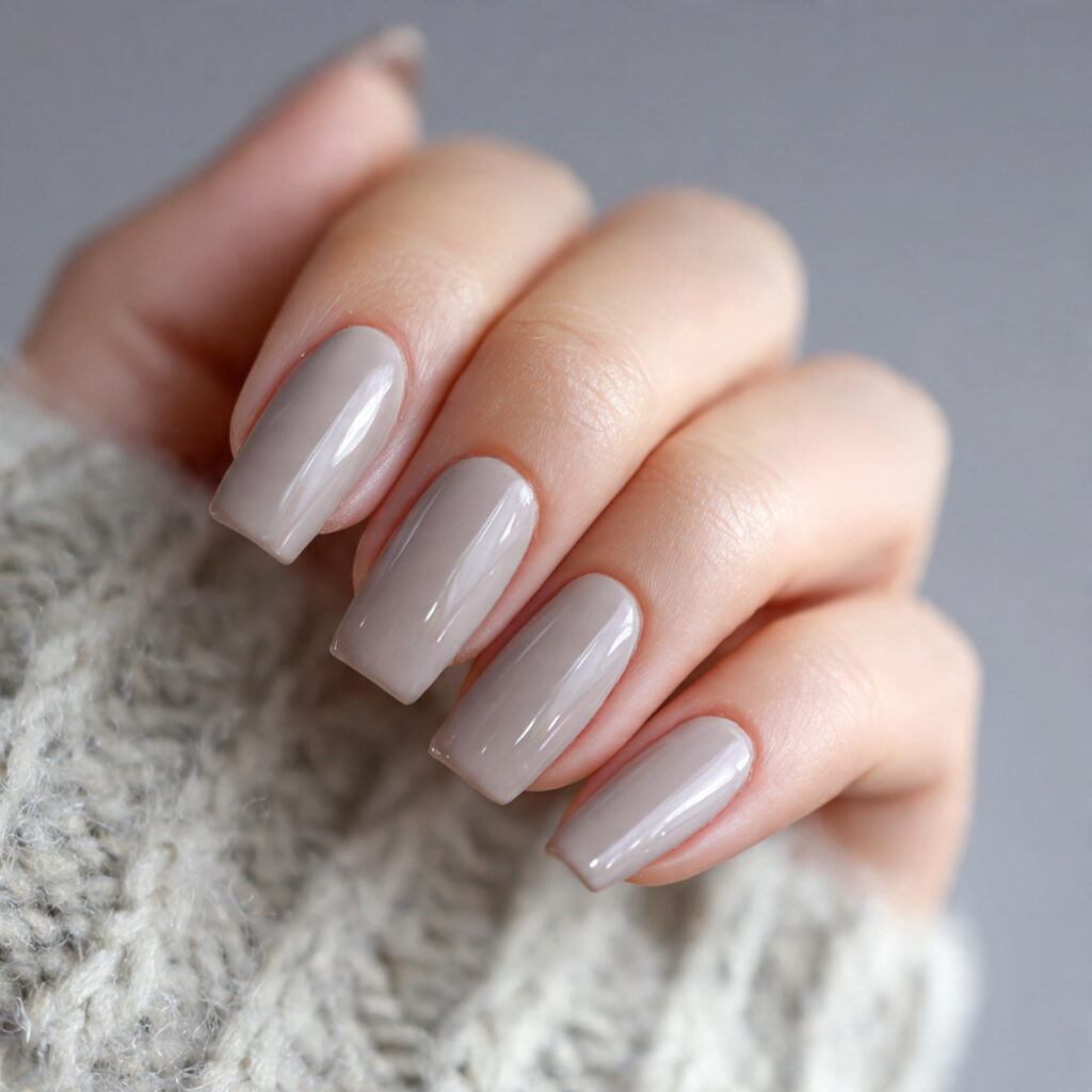 21 Pre-Spring Nail Ideas That Feel Fresh, Soft & Perfect Right Now 21 image of nails in light warm greige balanced and s