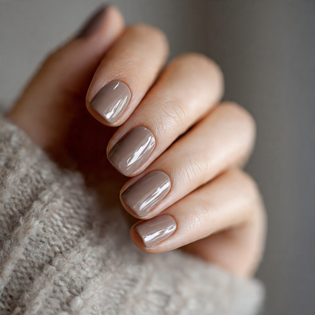 25 Office Nail Ideas That Look Professional, Clean, and Effortlessly Stylish 21 light mushroom brown office nails short clean