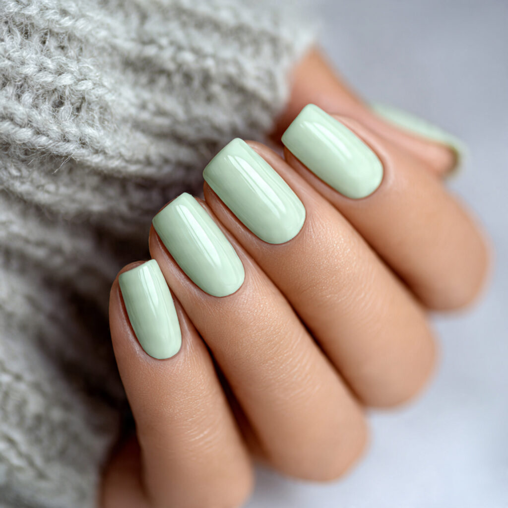29 Soft Early Spring Nail Ideas That Feel Fresh, Light & Wearable 6 Pale Mint Cream