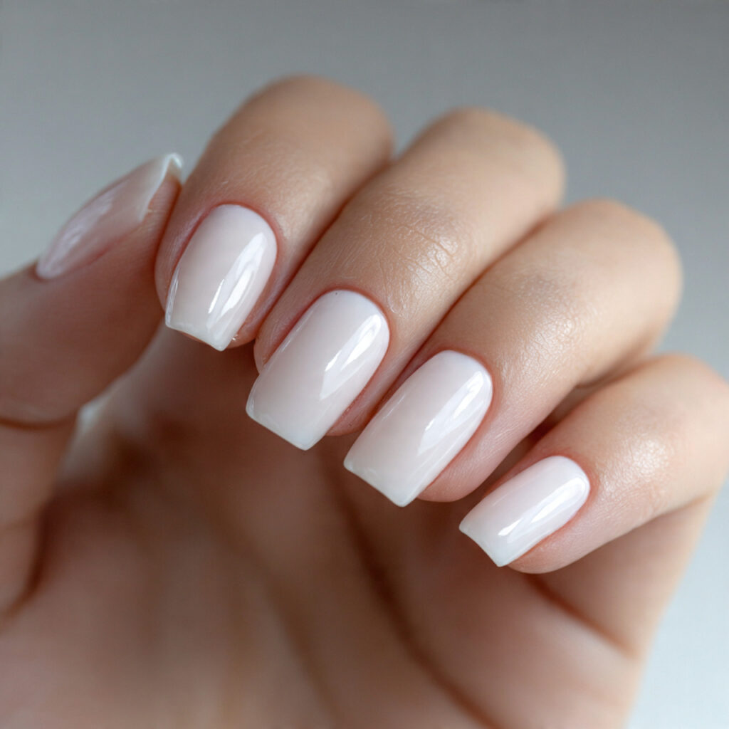 21 Quiet Luxury Nail Ideas That Look Minimal, Expensive, and Timeless 19 medium length squoval nails in a soft white