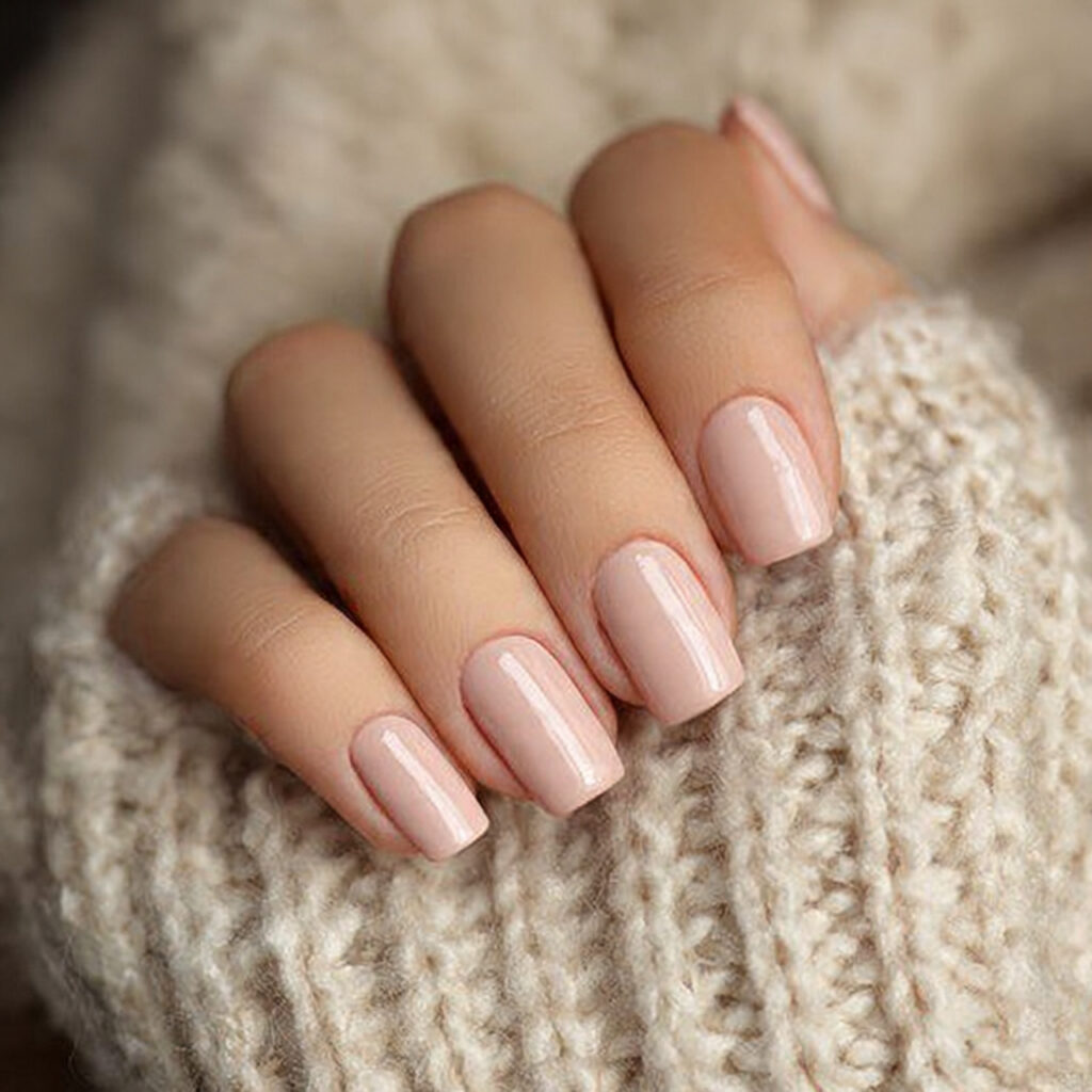 28 End of Winter Nail Ideas That Feel Cozy, Chic, and Transitional 26 nails in a beige shade with soft