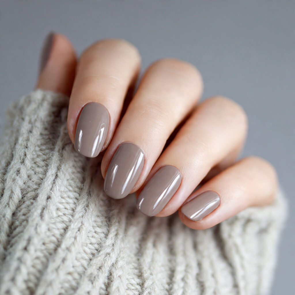 25 Old Money Nail Ideas That Look Elegant, Minimal, and Timeless 9 nails in a cool toned taupe shade with