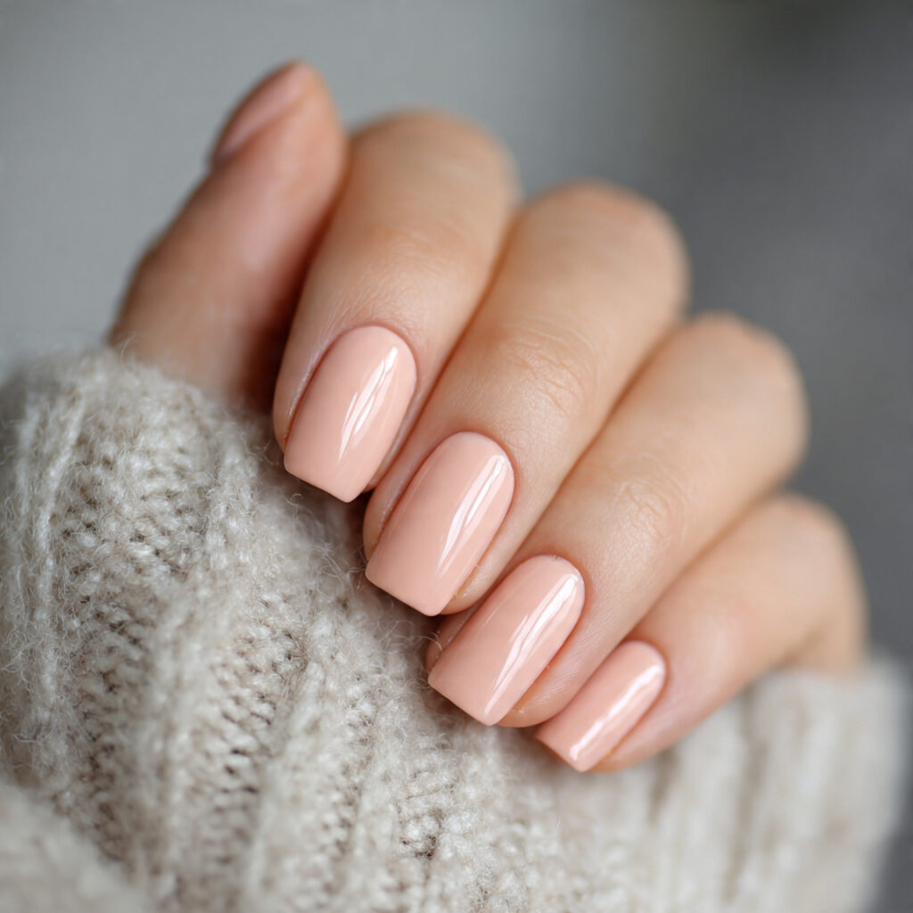 28 End of Winter Nail Ideas That Feel Cozy, Chic, and Transitional 11 nails in a light peach beige shade that