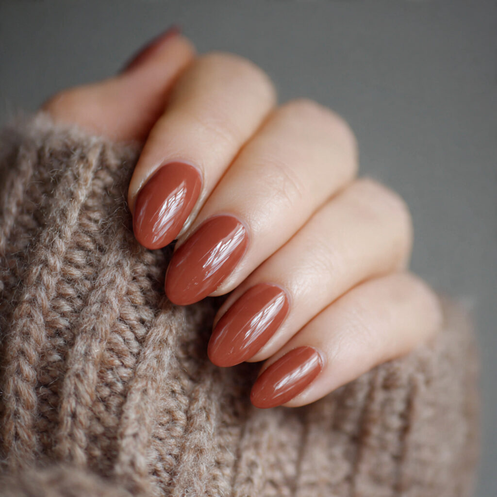 28 End of Winter Nail Ideas That Feel Cozy, Chic, and Transitional 27 nails in a light rust shade with