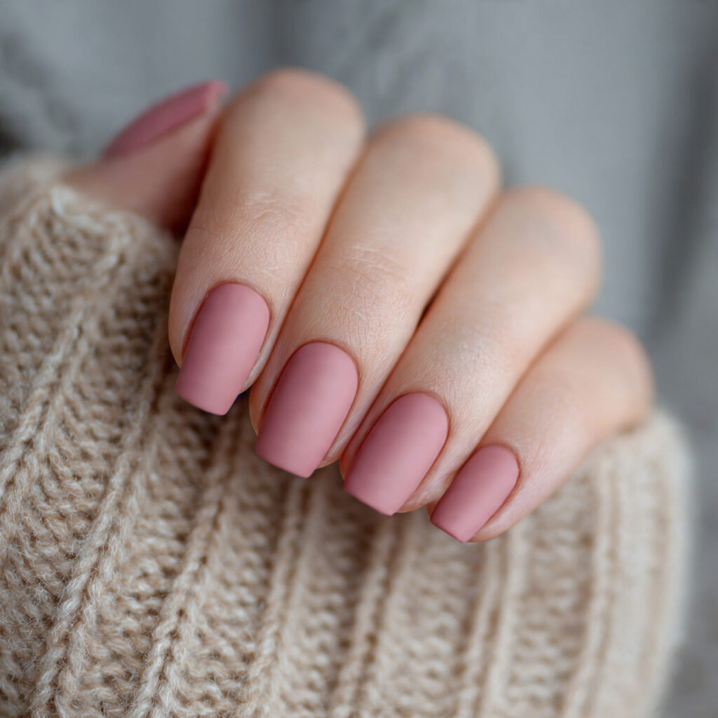 28 End of Winter Nail Ideas That Feel Cozy, Chic, and Transitional 2 nails in a muted dusty rose shade