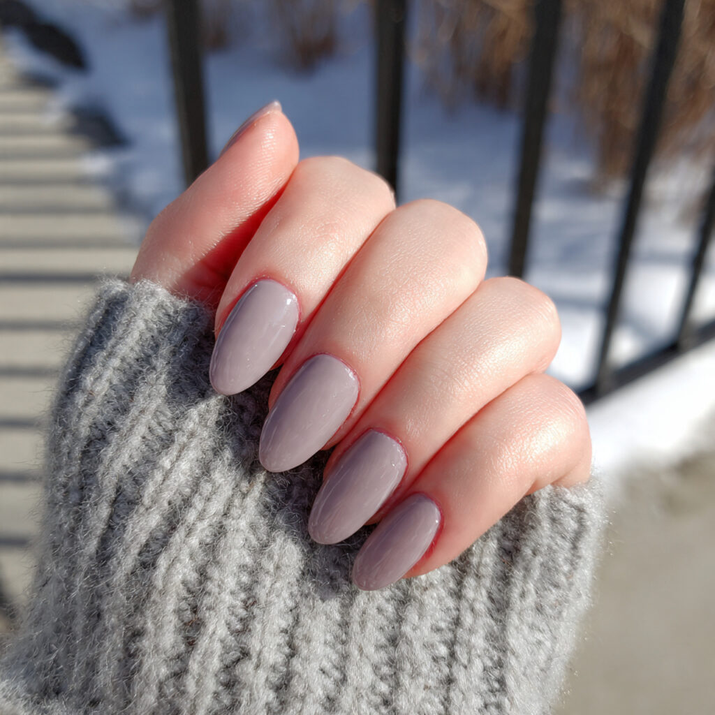 28 End of Winter Nail Ideas That Feel Cozy, Chic, and Transitional 22 nails in a soft gray shade with
