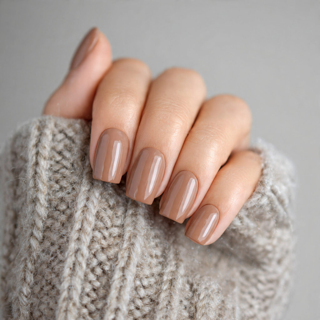 28 End of Winter Nail Ideas That Feel Cozy, Chic, and Transitional 14 nails in a warm camel shade with