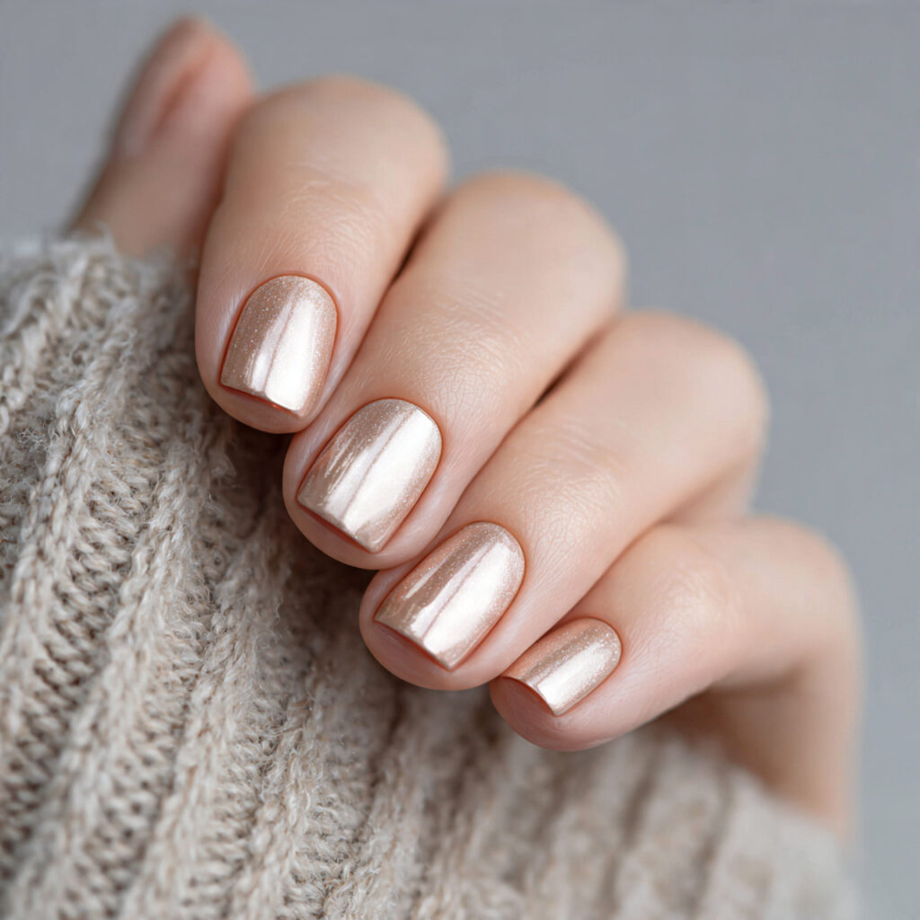28 End of Winter Nail Ideas That Feel Cozy, Chic, and Transitional 24 nails in a warm champagne shade with