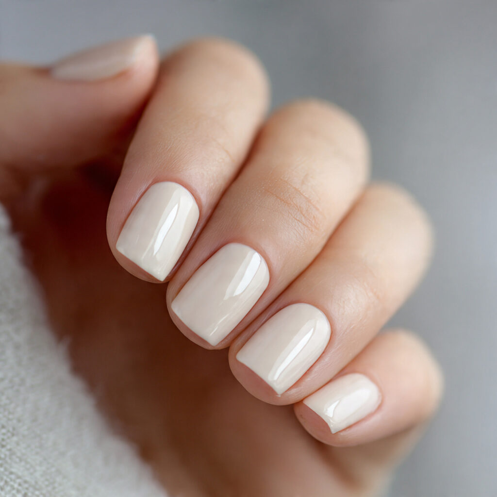 28 End of Winter Nail Ideas That Feel Cozy, Chic, and Transitional 17 nails in a warm ivory shade with