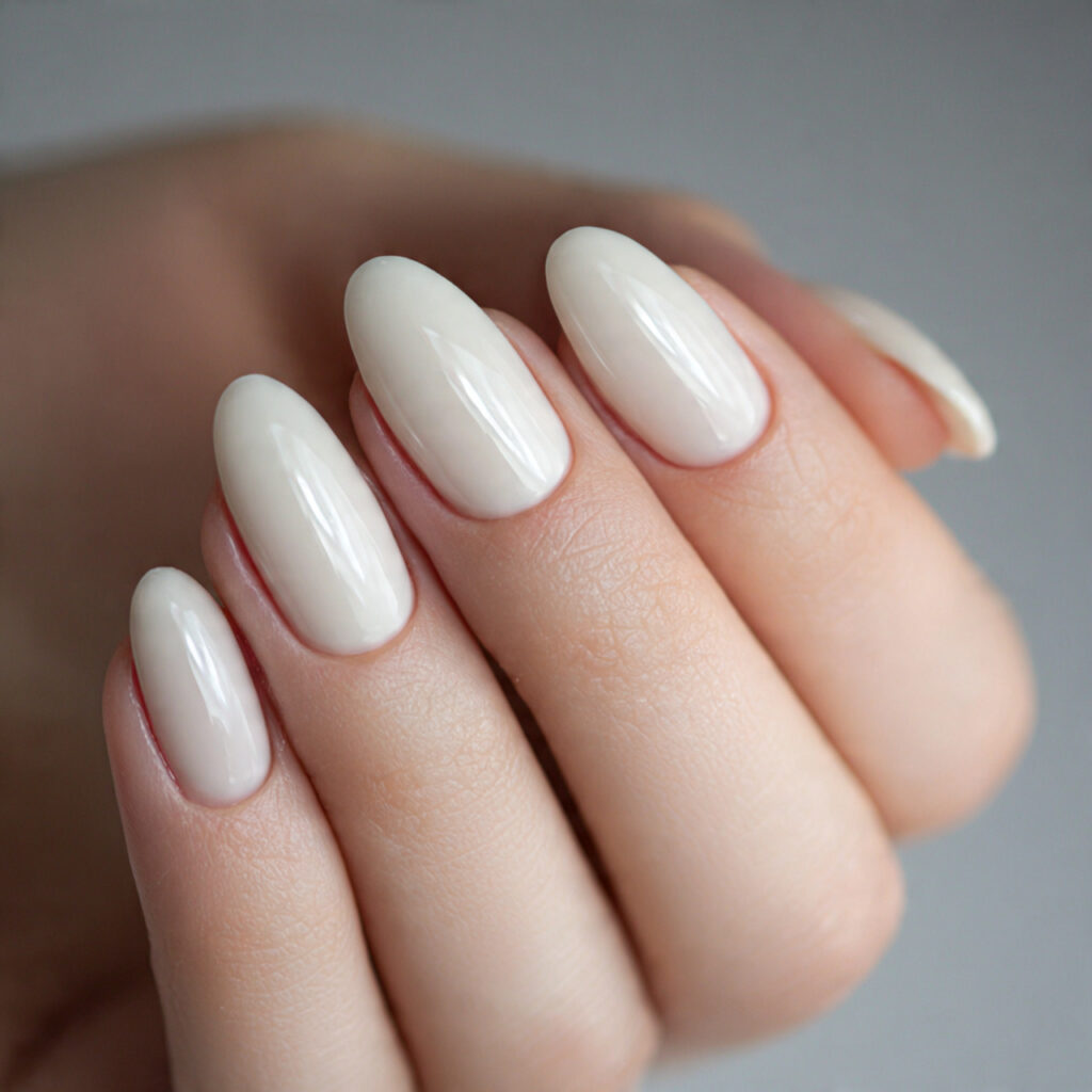 23 Natural Looking Nail Designs That Feel Soft, Clean & Timeless 14 nails in creamy milky white rounded or