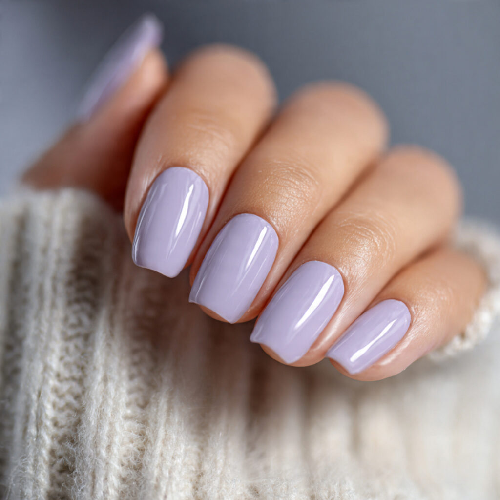 nails in sheer lavender with gray undertones