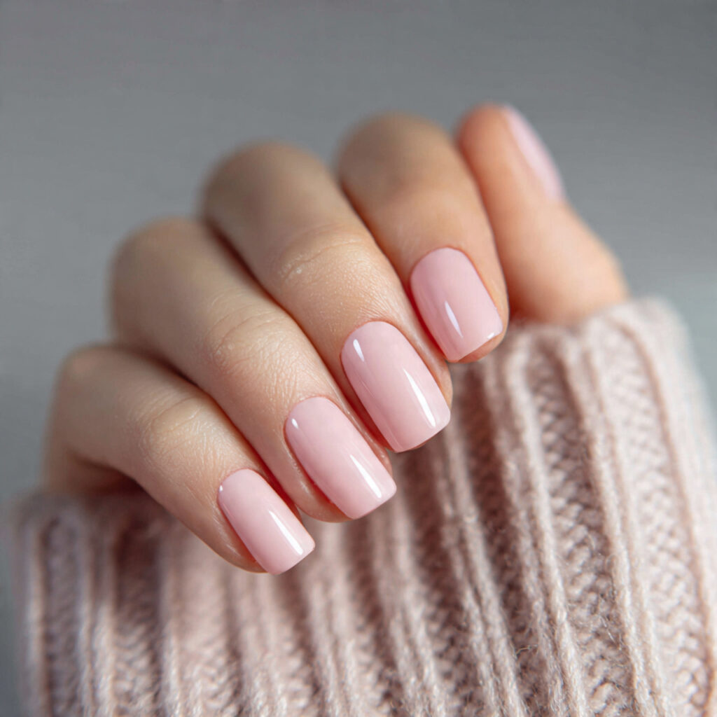 23 Natural Looking Nail Designs That Feel Soft, Clean & Timeless 5 nails in the subtlest blush pink soft