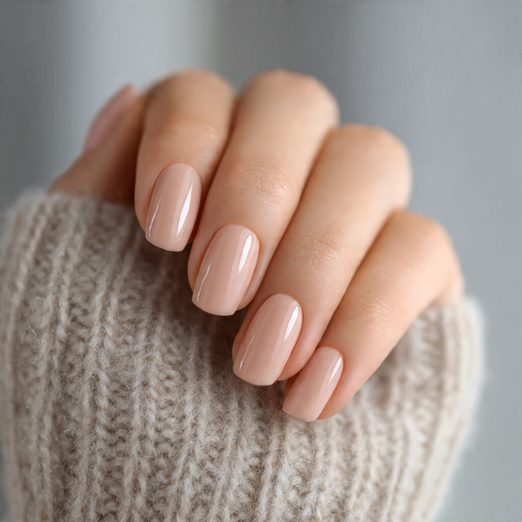 23 Natural Looking Nail Designs That Feel Soft, Clean & Timeless 24 nails in warm beige with satin finish