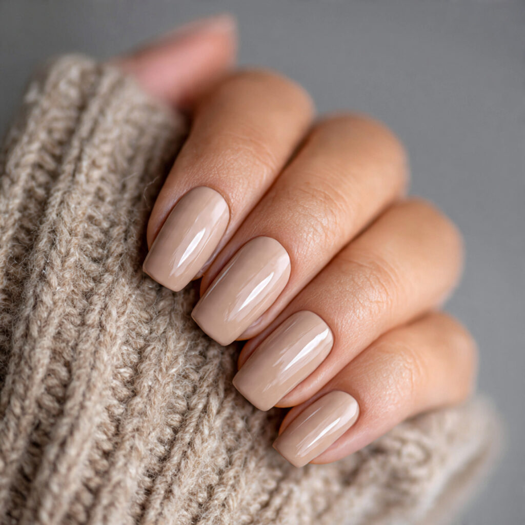 nails in warm creamy beige with versatile
