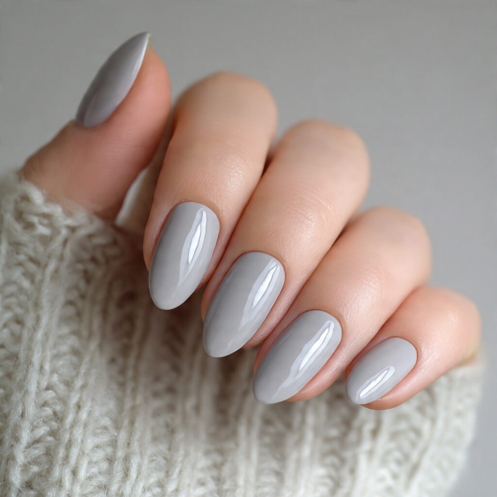 25 Old Money Nail Ideas That Look Elegant, Minimal, and Timeless 6 nails using a soft light gray tone