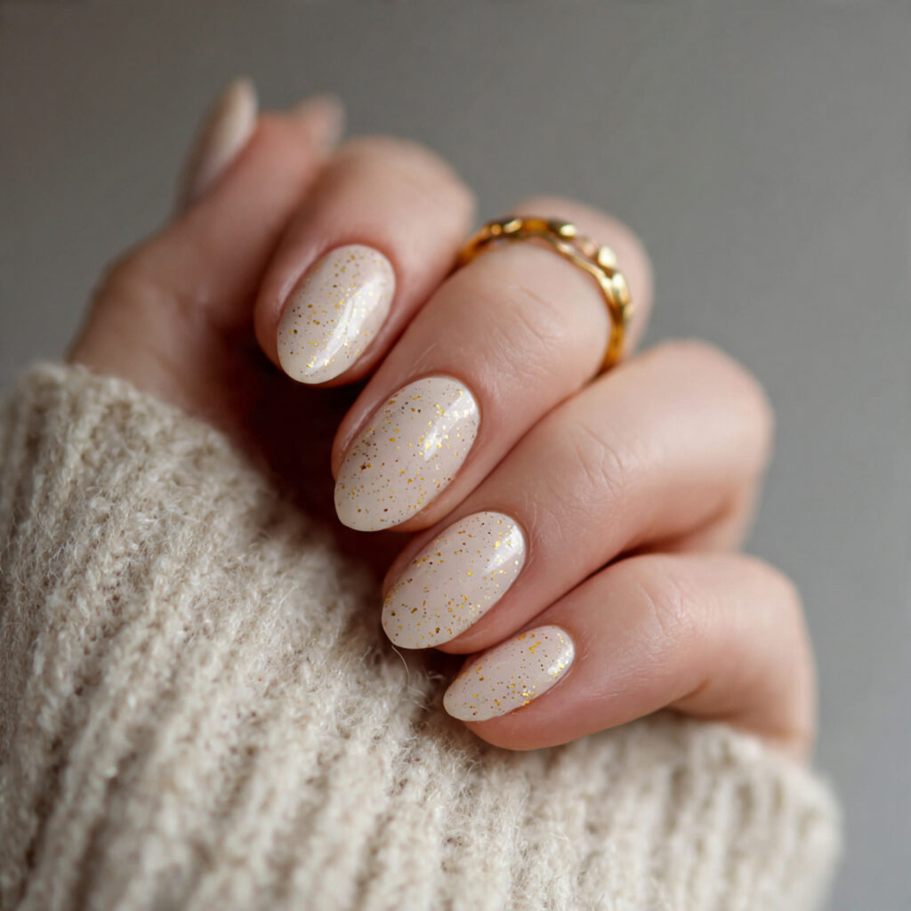 28 End of Winter Nail Ideas That Feel Cozy, Chic, and Transitional 9 nails with a warm cream base and