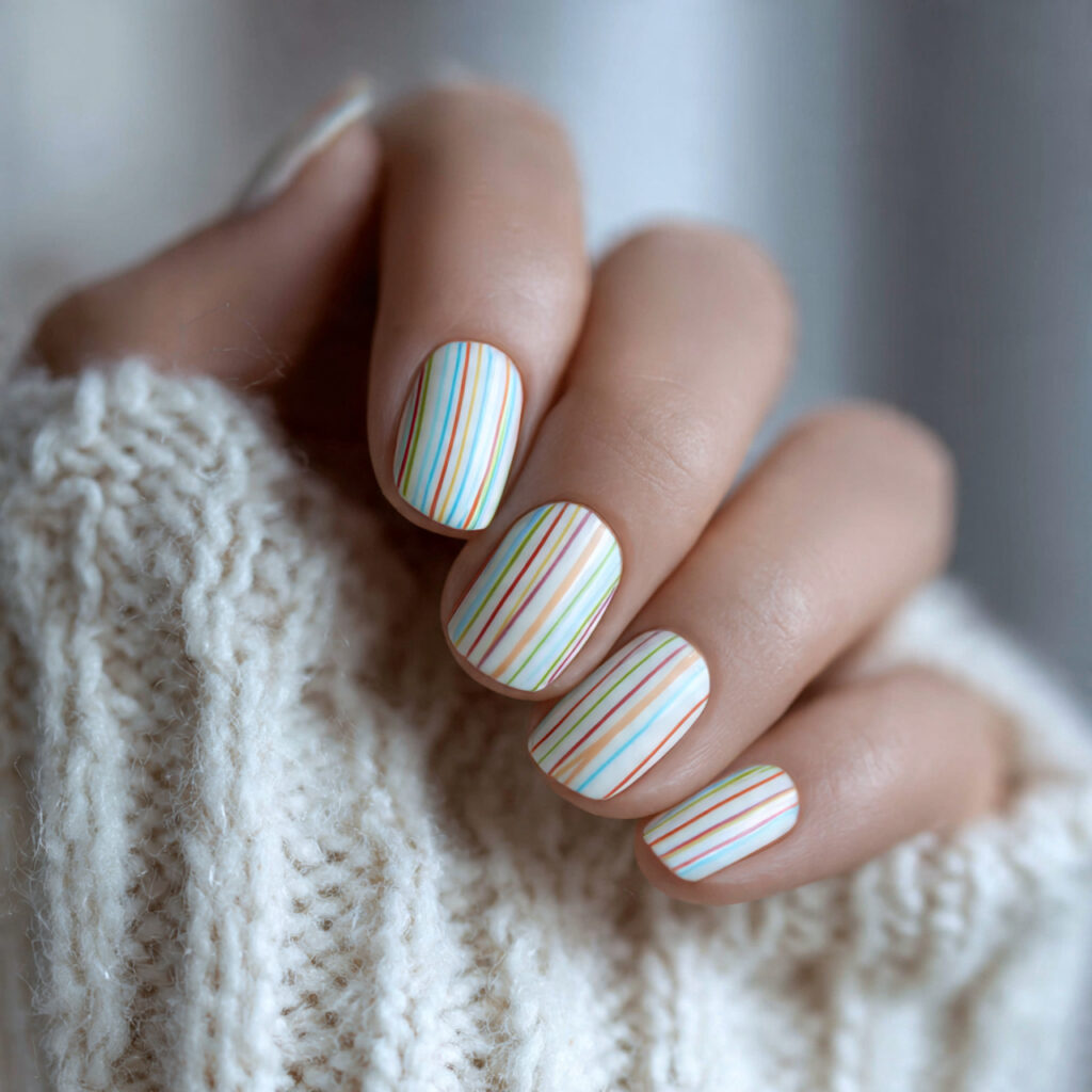 nails with a white or cream base
