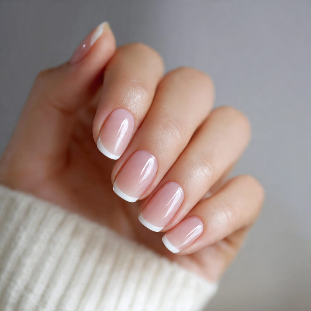 White French Tips on Clear