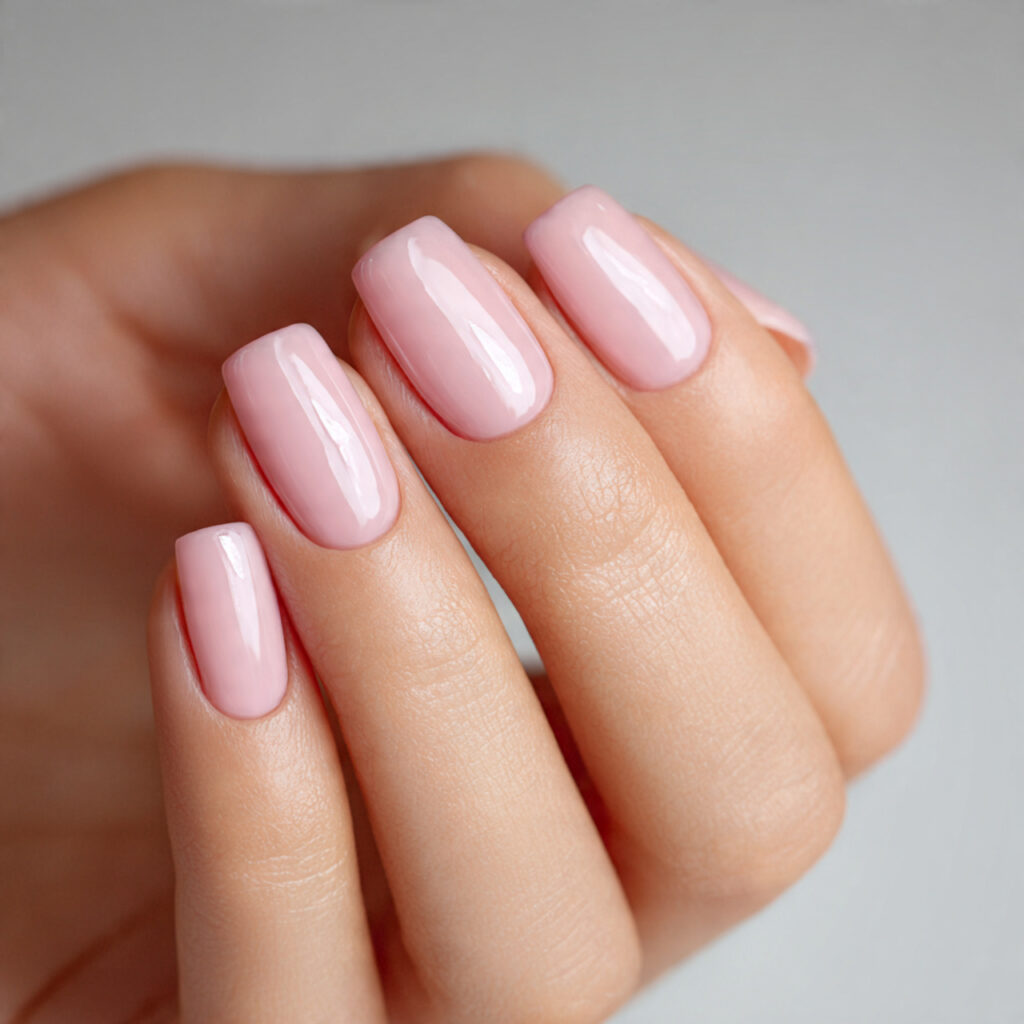 26 Easy Spring Nails Anyone Can Do at Home 5 Sheer Pink Gloss