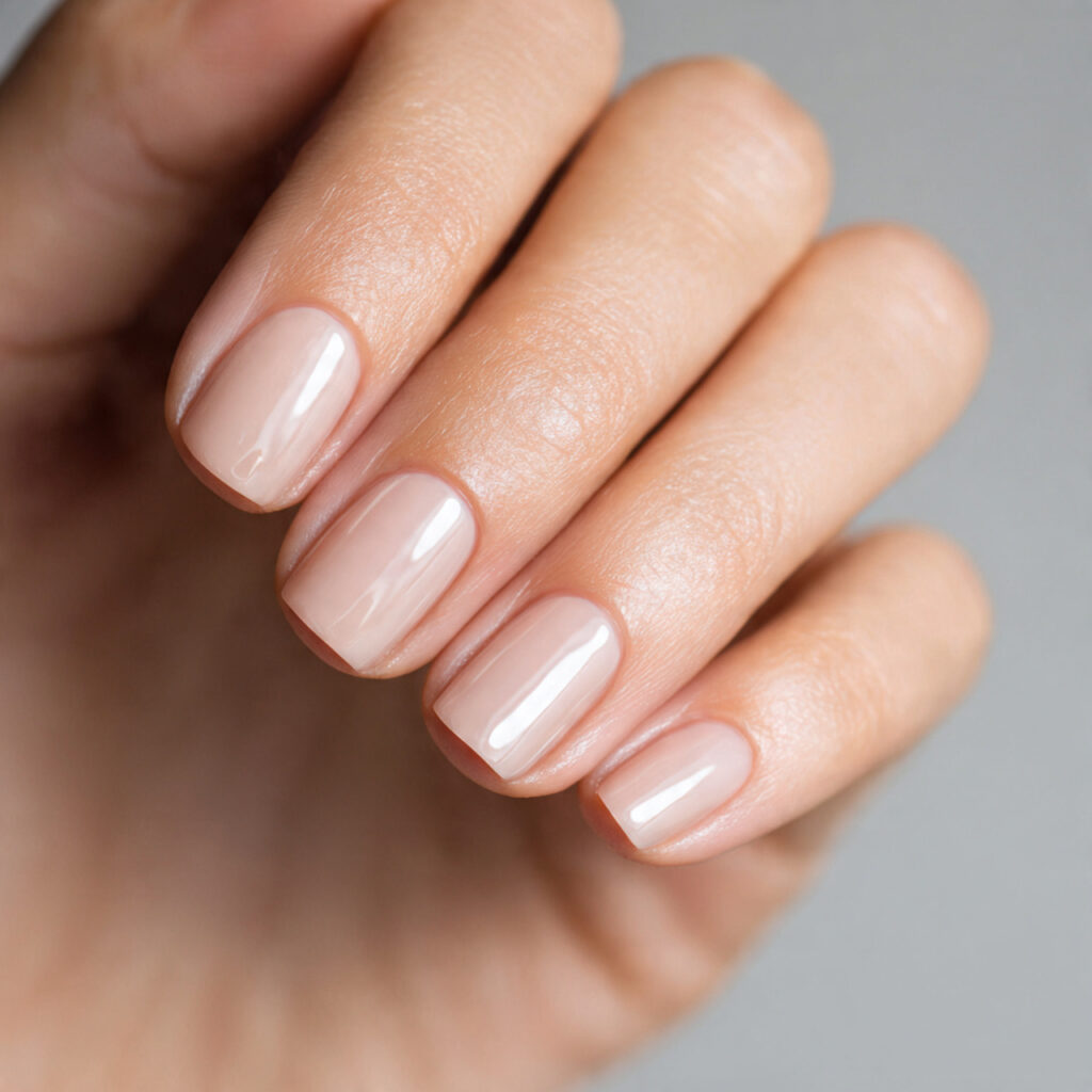 23 Natural Nail Trends 2026 That Feel Soft, Minimal, and Timeless 17 natural nails wearing barely beige sheer polish