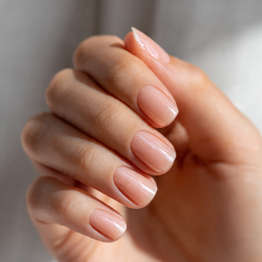 23 Natural Nail Trends 2026 That Feel Soft, Minimal, and Timeless 4 natural nails with sheer soft peach tint