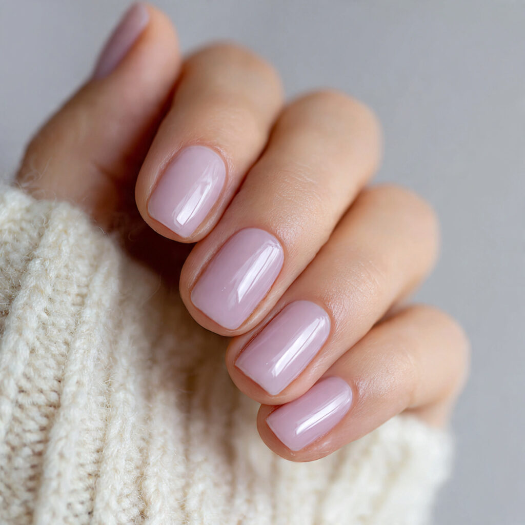 23 Natural Nail Trends 2026 That Feel Soft, Minimal, and Timeless 8 natural nails with ultra sheer lavender tint cool toned