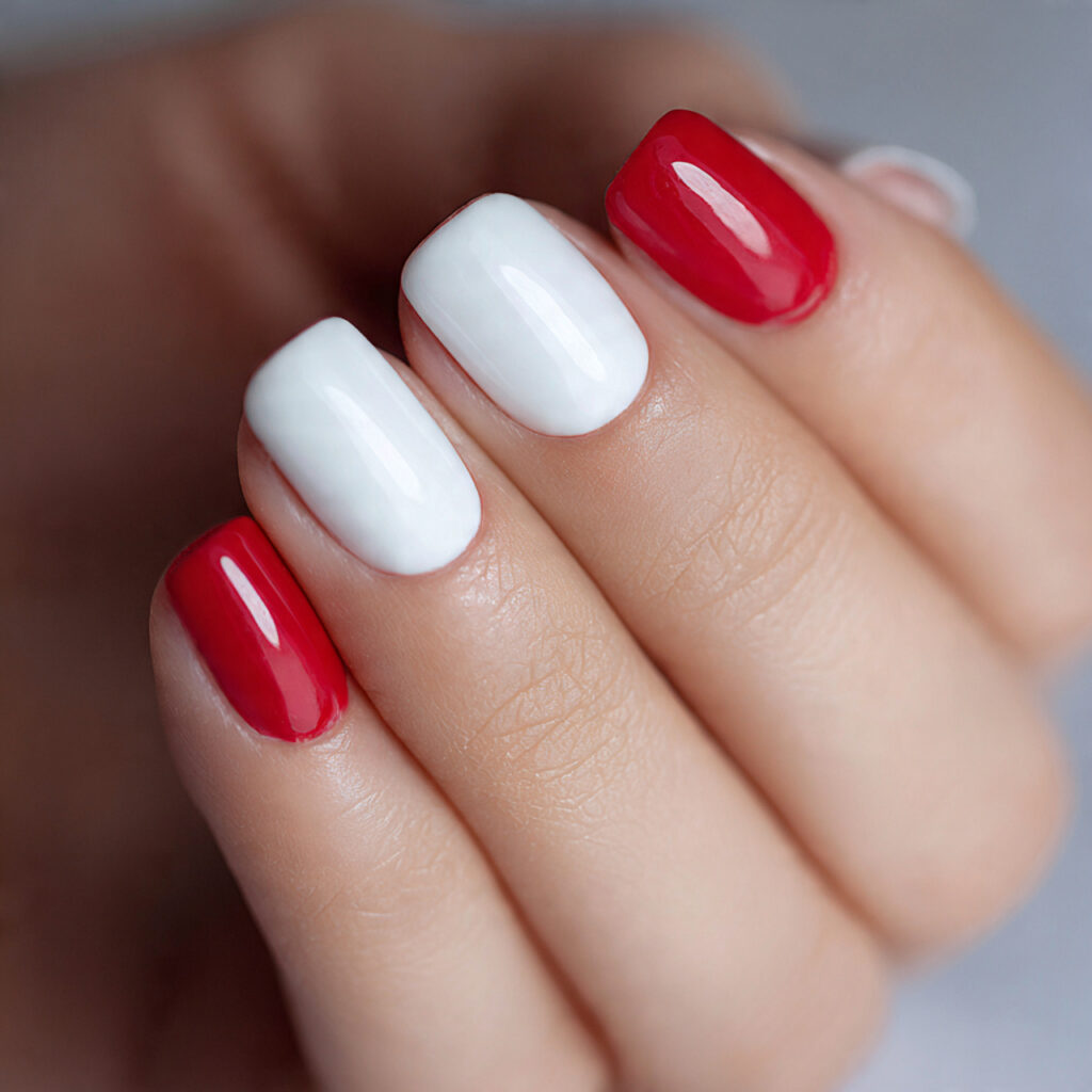 paint all nails white and make one