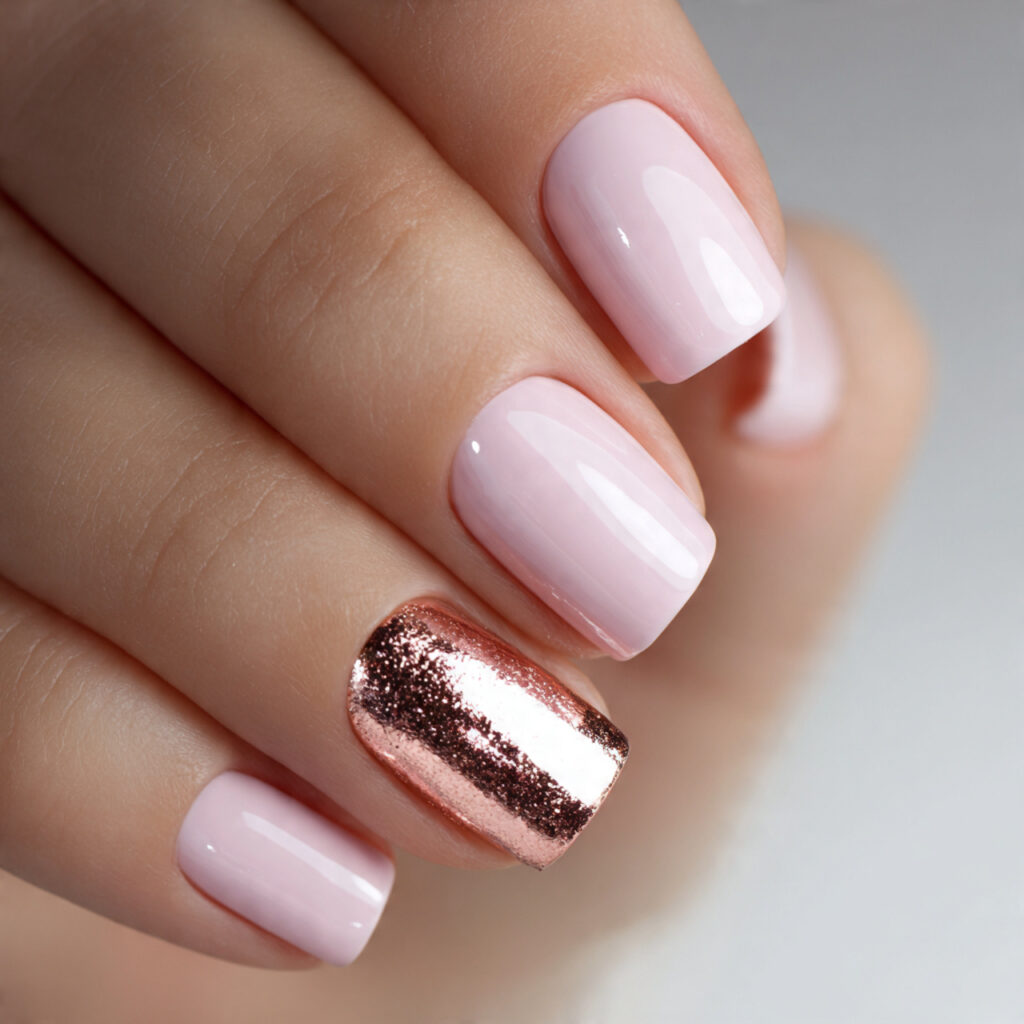paint nails blush pink and make one