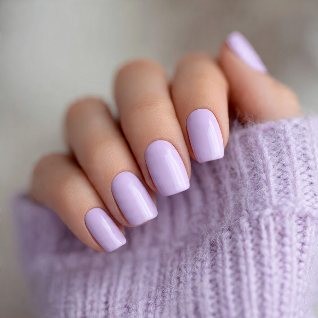 23 Soft Girl Nails That Feel Feminine, Aesthetic, and Trendy 20 pale lavender short nails with matte finish
