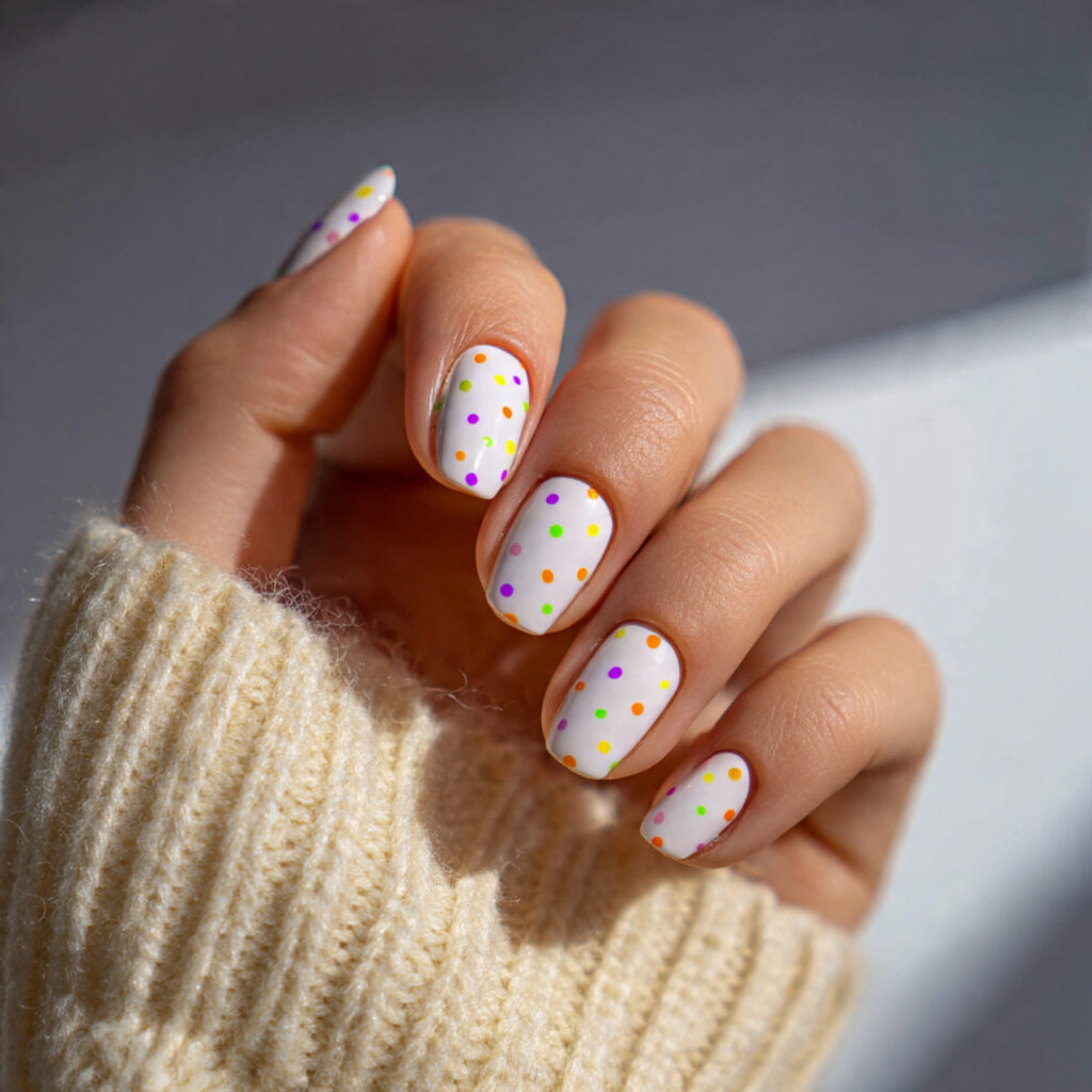 26 Easy Spring Nails Anyone Can Do at Home 26 Pastel Polka Dots
